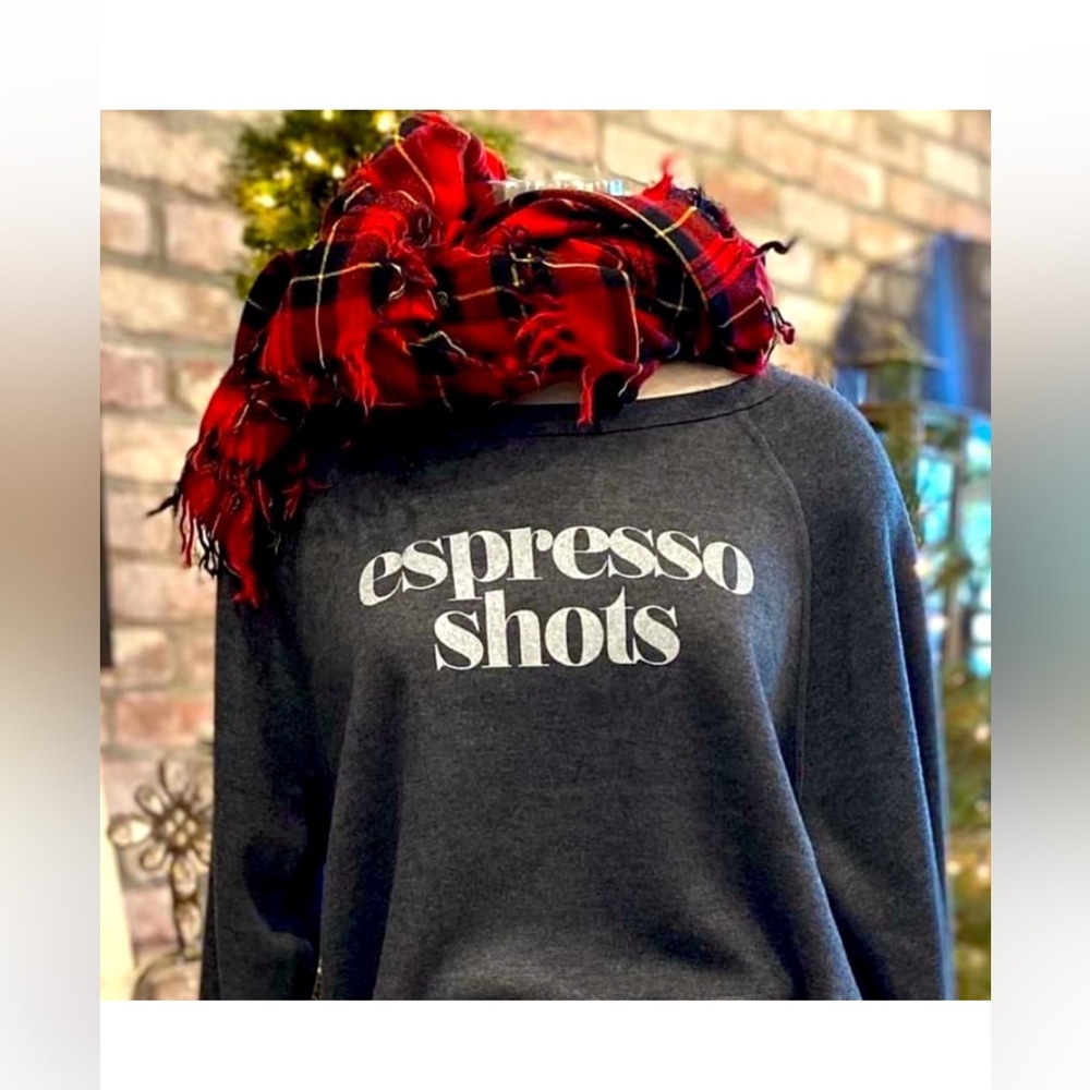 EUC Espresso Shots Gray Sweater. Size L